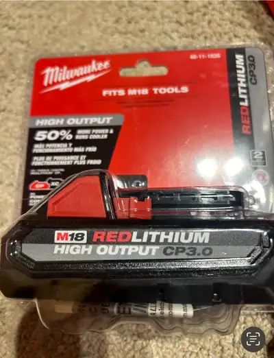 Brand new Milwaukee m18 high output 3ah battery bn , View more