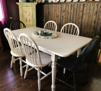 Restored&Refinished OAK (no veneer) Farm Table, Distressed &MORE