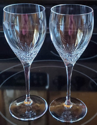 Set of two spectacular Piell & Pulitzer Crystal wine glasses
