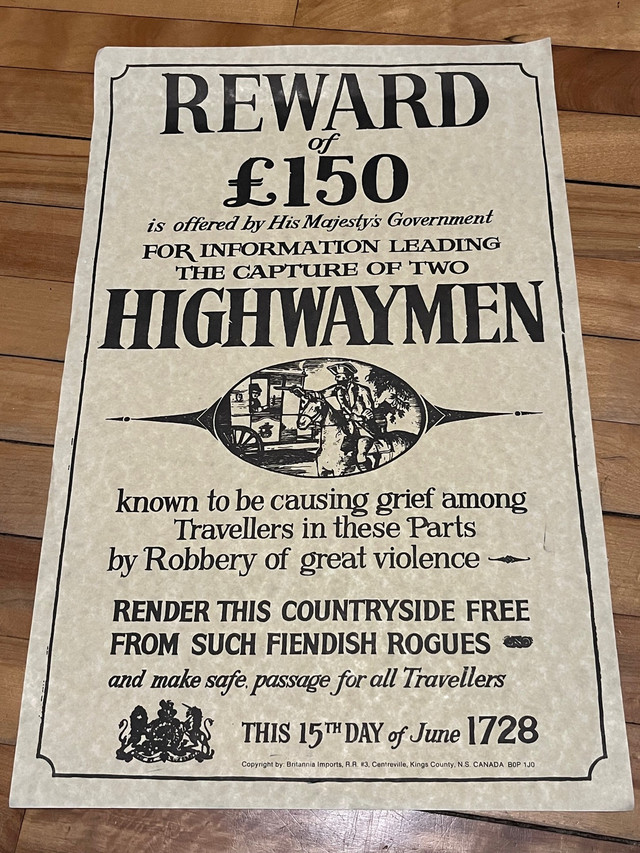Highwaymen reward in Arts & Collectibles in Summerside