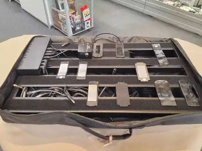 Large Pedal Board w/carrying case & 2 multi power adapters, View more