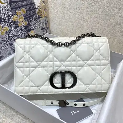 New Di0r Creamy White Calfskin Leather Caro Shoulder Bag Purse, View more