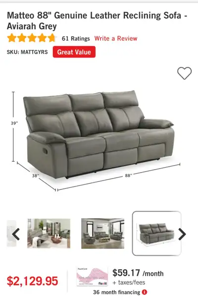 Brand new leather couch set. , View more