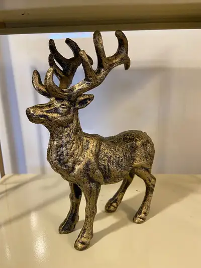 Like New Heavy Metal Deer with Antlers Rustic Home Decor, View more