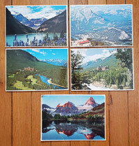 5 great condition vintage Banff Canadian Rockies postcards