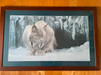 Framed & Matted "Dozing Lynx" 1987 By Torontonian Robert Bateman