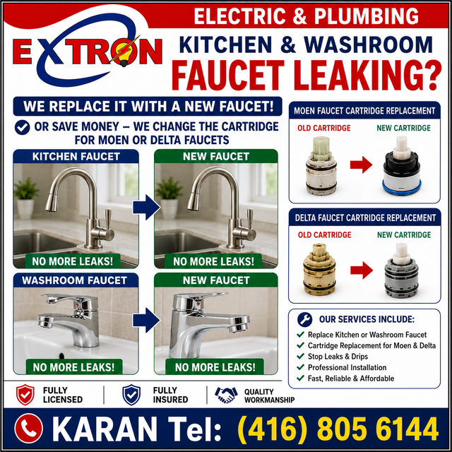 LICENSED PLUMBER✔️Leaking Pipes ✔️Dripping Faucets✔️GTA☎️ KARAN in Plumbing in Mississauga / Peel Region - Image 4