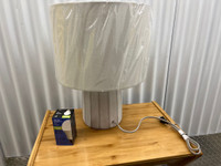 TABLE LAMP Light Gray Finish INCLUDES ONE 7-WATT LED BULB (40-WA