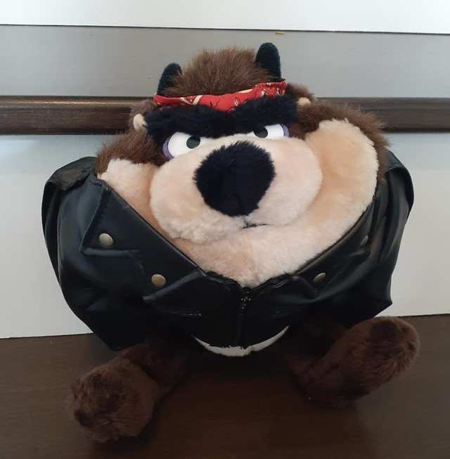 Vintage 1993 TAZMANIAN DEVIL Taz Looney Tunes Plush biker jacket in Arts & Collectibles in Markham / York Region