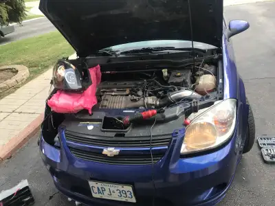 It’s a rolling chase the engine blew it has a carbon fibre / Hood brand new tires on rims and slicks...