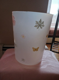 Flower and Butterfly Frosted Waste Basket