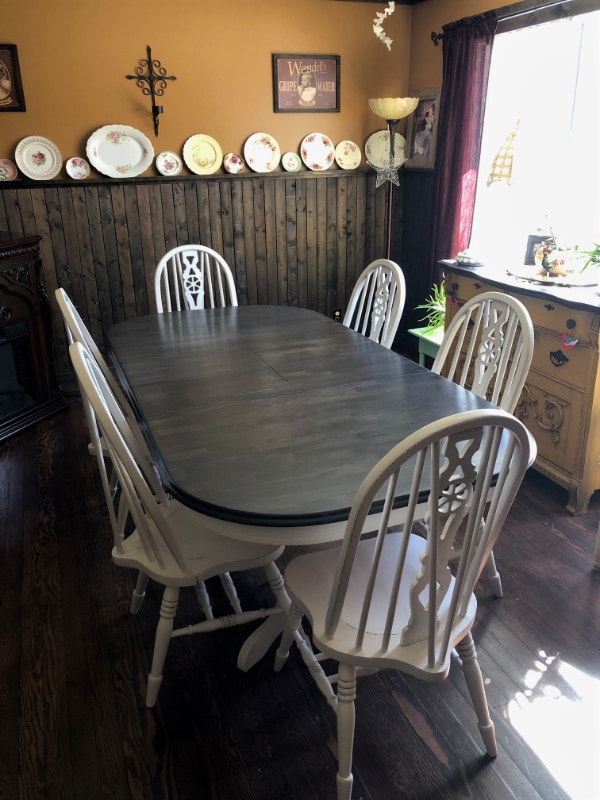 Restored&Refinished OAK (no veneer) Table w Leaves Distress&MORE Dining Tables & Sets