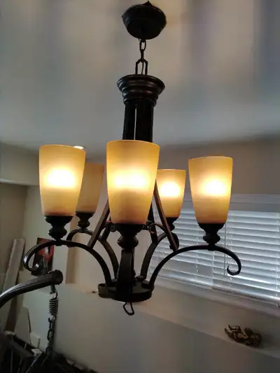 5 Lights Iron Chandeliers with bulbs., View more