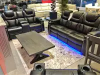 Genuine Electric Recliner Leather Sofa set for sale