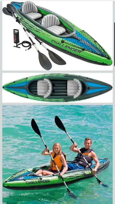 Get ready for some fun in the sun with this Intex Challenger K2 inflatable kayak, designed for two p...