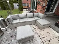 CANVAS Bala Square Outdoor Patio Sectional Set 6 Pc