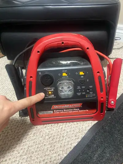 MotoMaster 1200 Peak / 600 Instant Amp portable booster. Perfect for jump-starting cars, SUVs, and l...