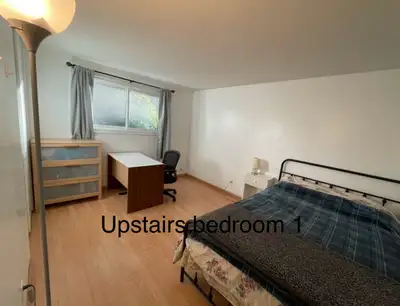 One upstairs bedroom is available for rent from September 1, 2026. Lease term is 8 months or one yea...
