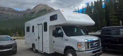 25" long, Ford E350 6.8L V10 engine which is quiet and great on gas, 900kms to a tank. It's the perf...
