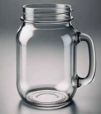 Mason Jar Set w/ Handles - 16oz / 500ml Durable Tempered Glass