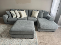 Couch with Chaise and Ottoman