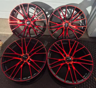 MAGS RTX GLOSS BLACK RED 18" Bolt pattern 5x114.3 Fit sur plusieurs models En bon etat malgres quelq...