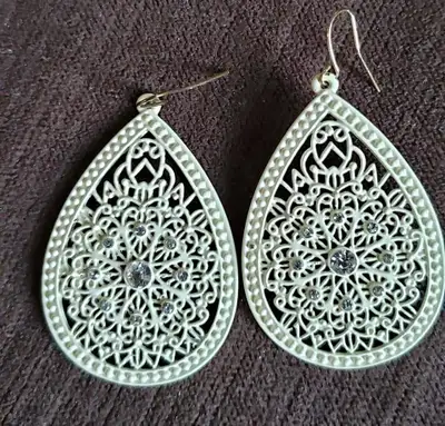 Filigree Moroccan Large high quality metal earrings, View more
