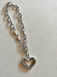 Sterling Silver and Rhinestone Heart Bracelet - Valentine's Day