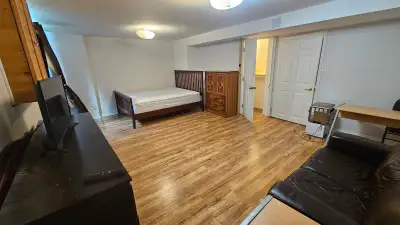 Large one-bedroom basement apartment inside a townhouse for rent, full bathroom. No full kitchen, ca...