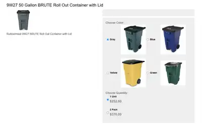 Brute 50gal (190L) roll out container, View more