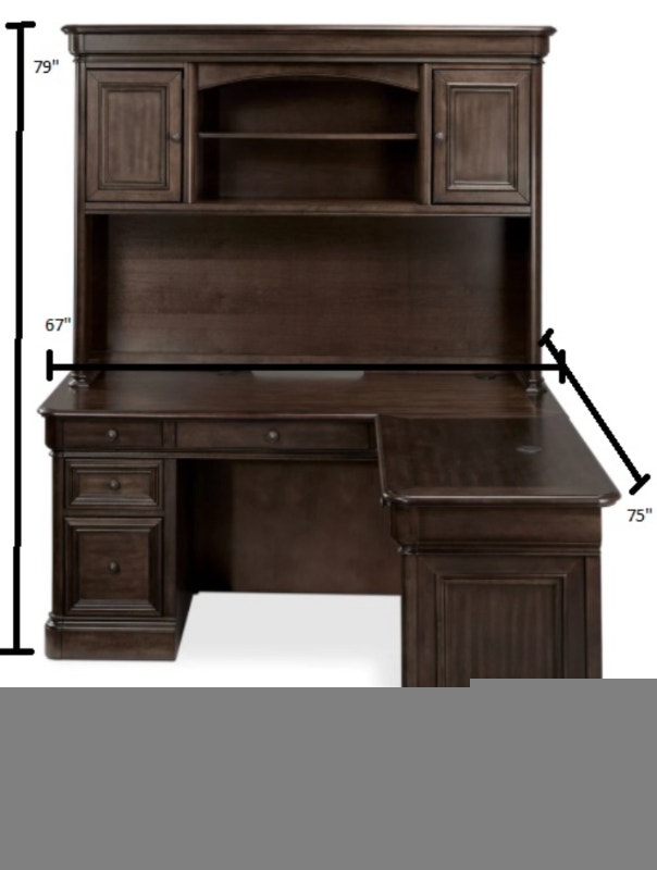 Executive Corner Desk and Hutch Tuscany Brown Desks Oshawa