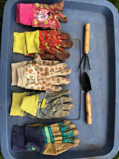 Kids Work Gardening Gloves and Tools, View more