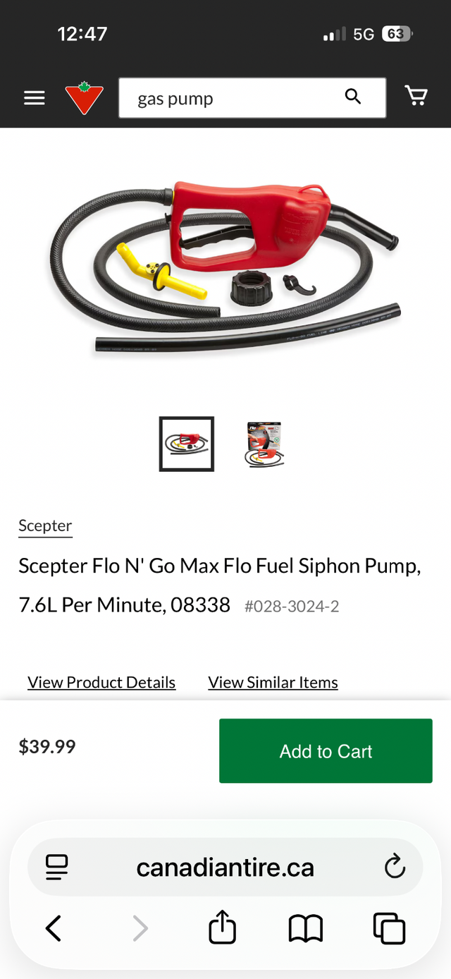 Spector flo N’ go max siphon pump