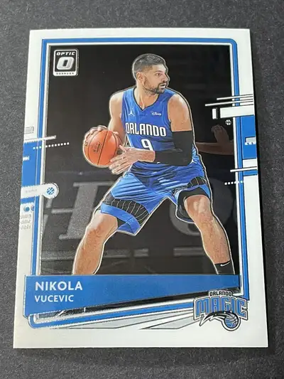 Nikola Vucevic 2020-21 Panini Donruss Optic #130. #9 for Orlando Magic, currently #9 for Chicago Bul...