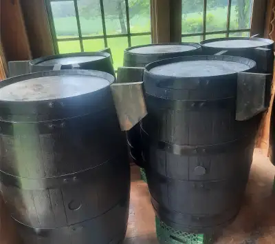AUTHENTIC OAK WHISKEY BARRELS  !  COMPLETELY REFURBISHED   !, View more