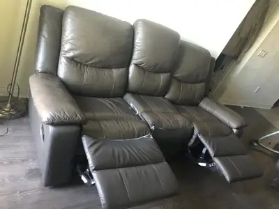 Faux Leather Reclining Sofa with Center Console, View more