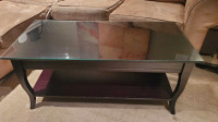 Coffee Table with Glass Top.