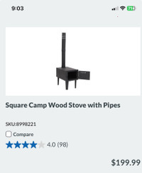 Snap square wood stove 