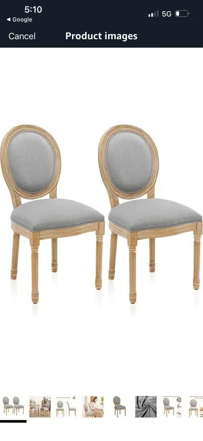 Amazon Price $357 Furniliving French Country Dining Chairs Set of 2, Upholstered Dining Room Chairs...