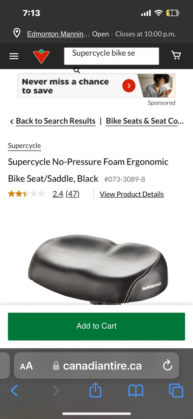 Supercycle seat minimally used  in Frames & Parts in Edmonton - Image 4