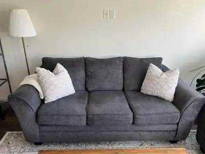 Dimensions Width: 85" (215.9 cm) Height: 38" (96.5 cm) Depth: 37" (94.0 cm) Cozy chenille covers the...