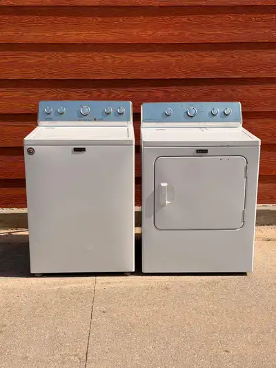 Washer and dryer top load Maytag 27"., View more