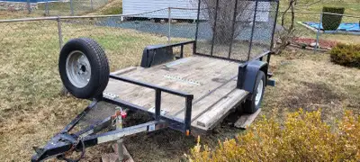 5x10ft trailer for sale. New MVI at the end of April. Able to carry two ATV's. Selling as we bought...