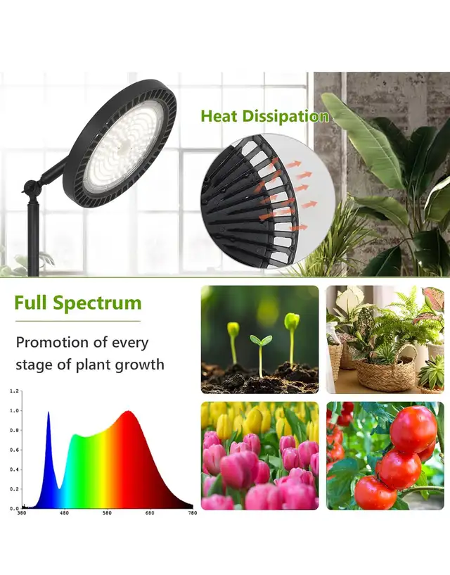 100W Grow Lights Lamp for Indoor Plants Full Spectrum Tall Plant in Indoor Lighting & Fans in Hamilton - Image 4