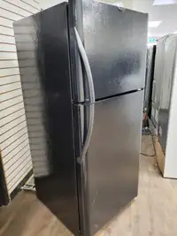Black Frigidaire fridge (29.5" wide), 6 months warranty