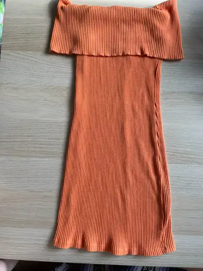Orange Off-Shoulder Bodycon Dress - XS, View more