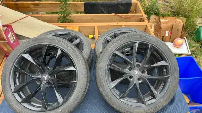 I'm selling a set of used for one summer, 19-inch Tesla Model S and X wheels and tires, perfect for...