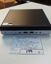 Tiny Desktop HP ProDesk 600 G4 DM i5-8500T 8Go SSD 128Go HD 630