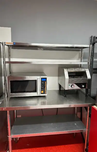 Stainless steel table with shelf, commercial, View more