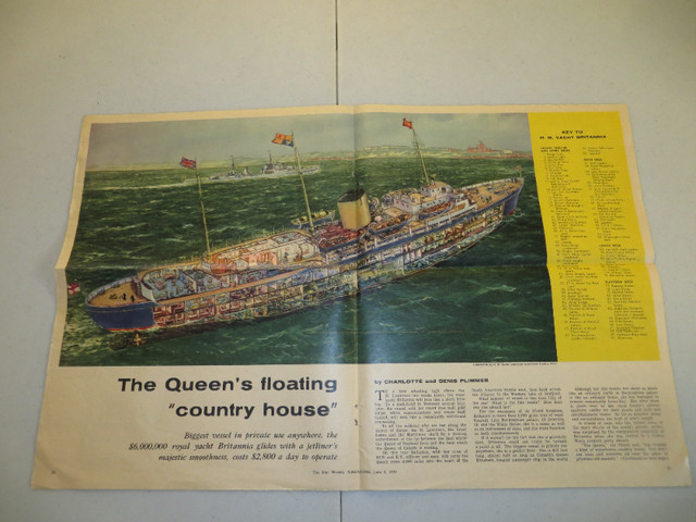 ROYAL YACHT BRITANNIA CUT AWAY DIAGRAM in Arts & Collectibles in Belleville